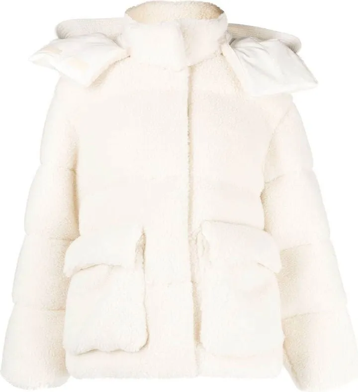 Arrows fleece-texture puffer jacket