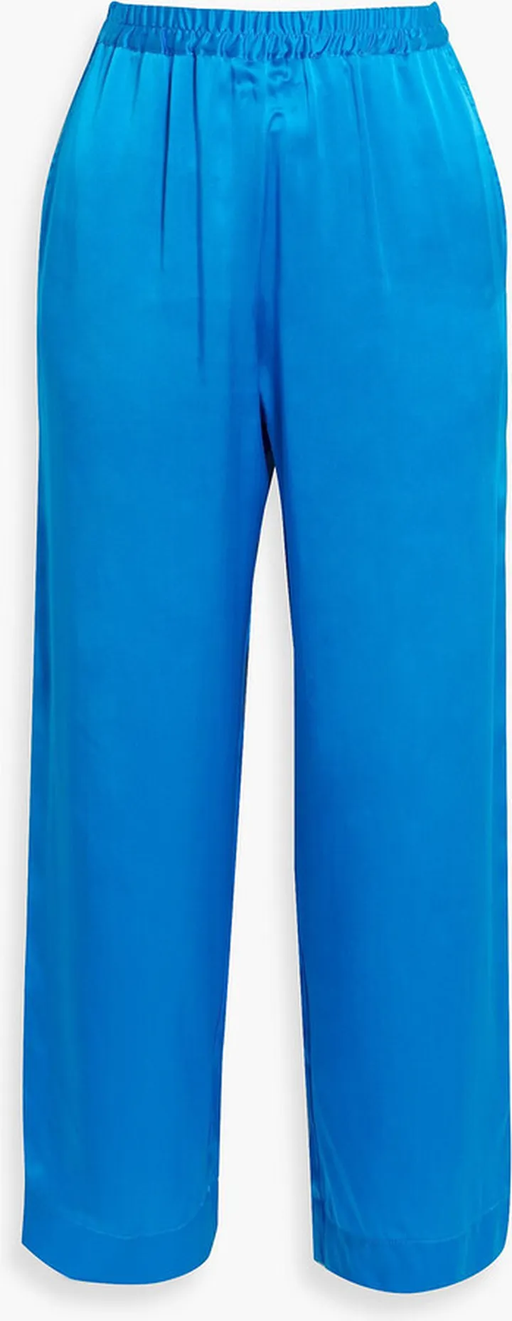 Silk-charmeuse wide-leg pants