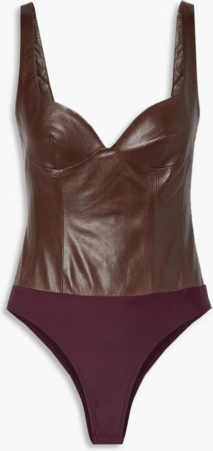 Heart leather bodysuit
