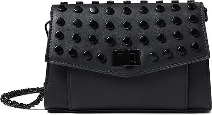 Steve Madden Aidan Studded Crossbody (Black) Handbags