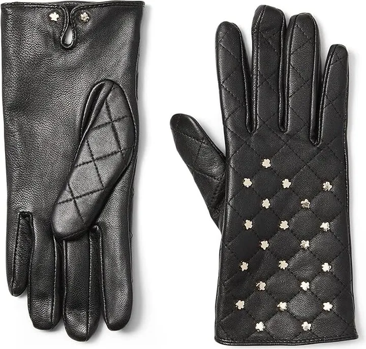Ted Baker Studet Leather Magnolia Studded Gloves (Black) Snowboard Gloves