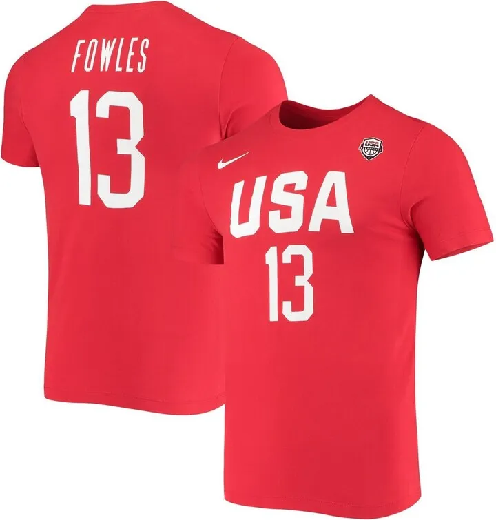 Women's Nike Sylvia Fowles Usa Basketball Red Name and Number Performance T-shirt