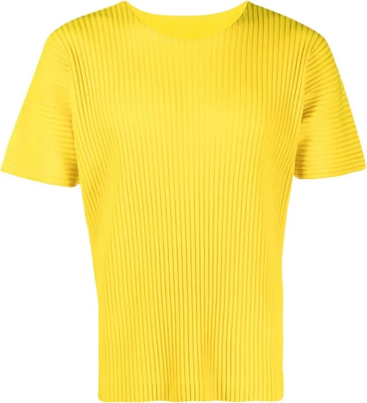 crew-neck plissé T-shirt