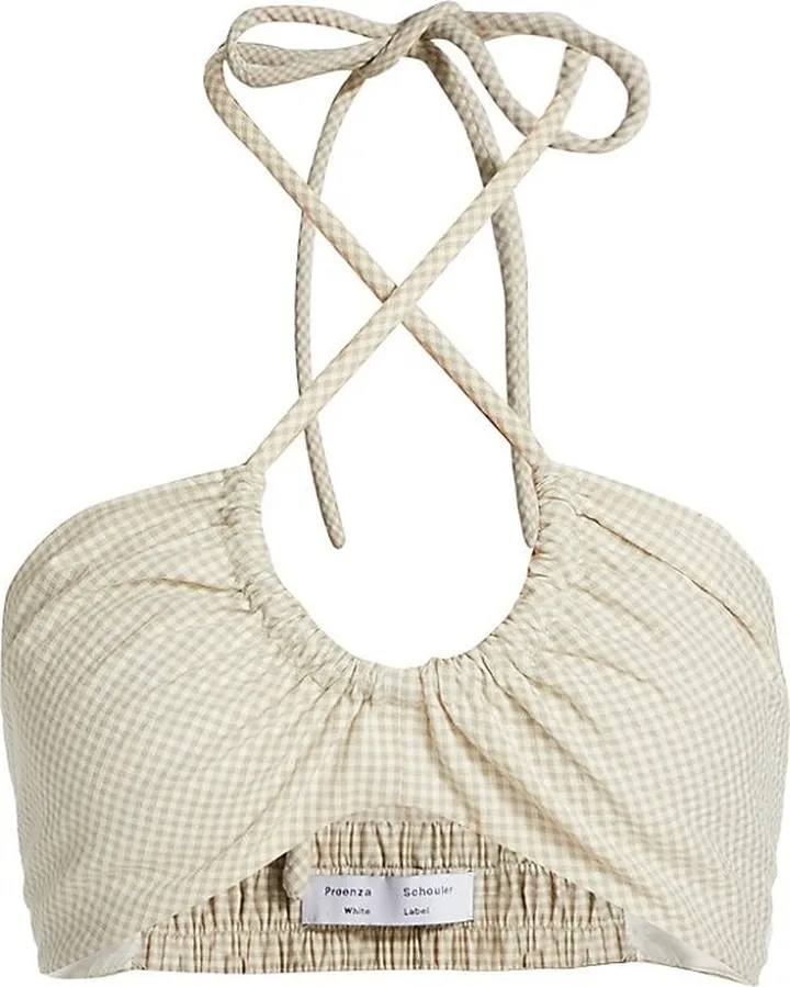 Gingham Halter Bra Top