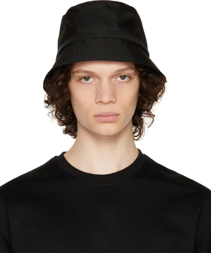Solid Homme Black Logo Bucket Hat