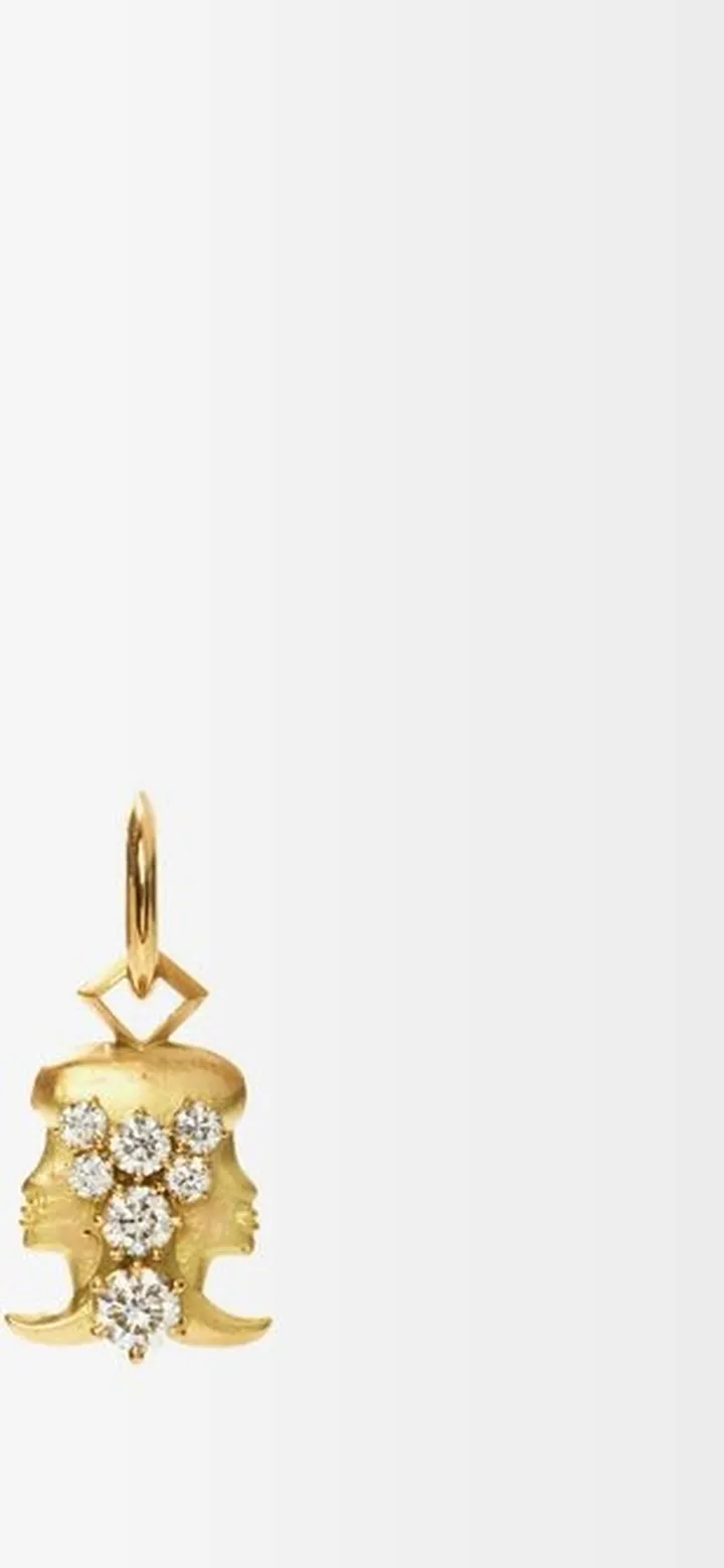 Gemini Diamond & 18kt Gold Zodiac Charm