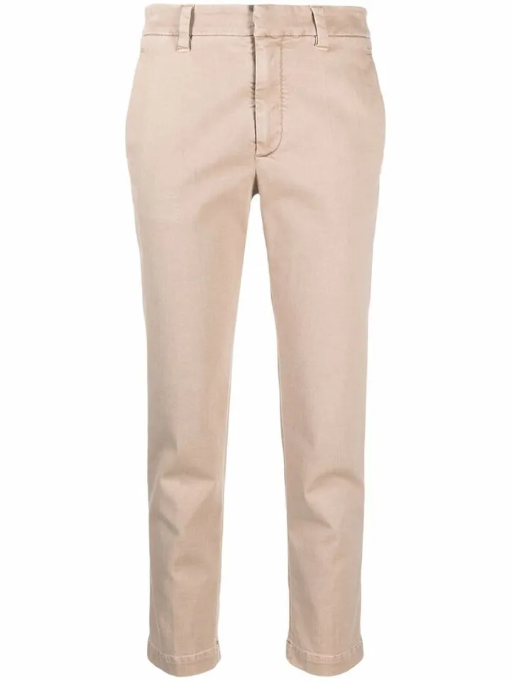Cropped Cotton Chino Trousers