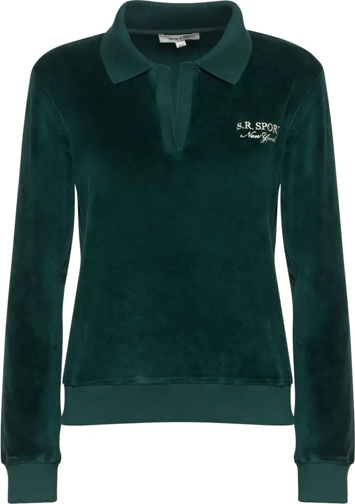 Amanda long sleeve velour polo