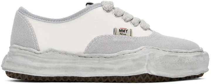 Miharayasuhiro Grey & White Baker Over-Dyed Sneakers
