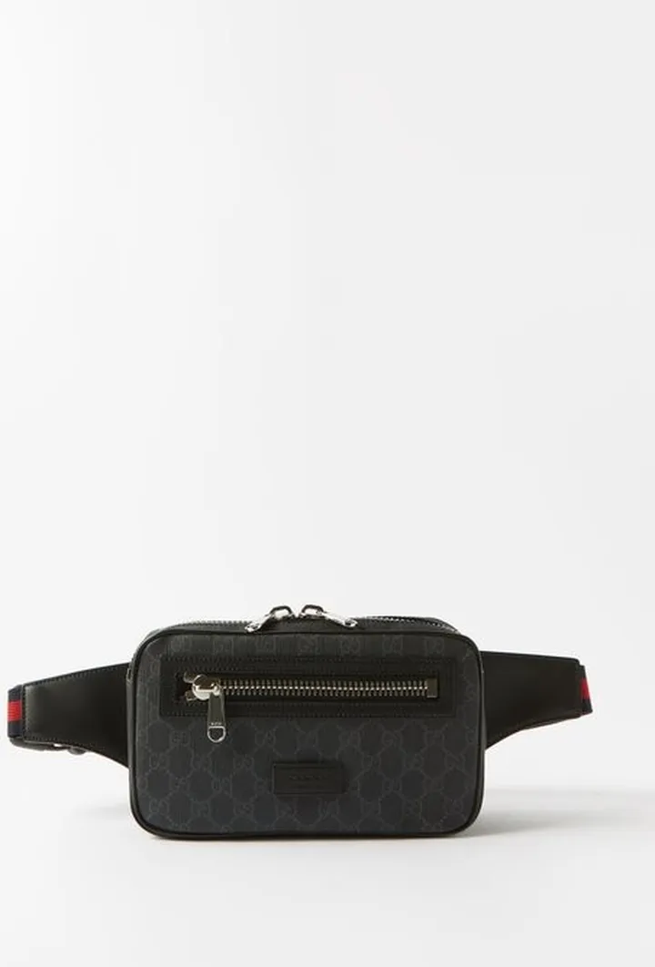 GG-jacquard Coated-canvas And Leather Belt Bag