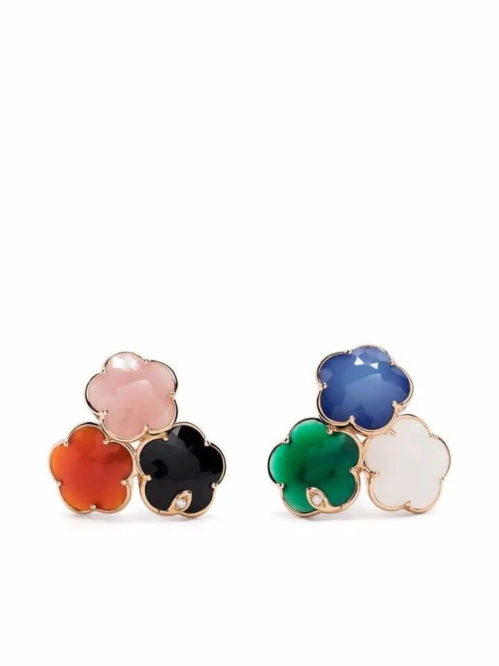 18kt rose gold Petit Joli Bouquet multi-stone and diamond earrings