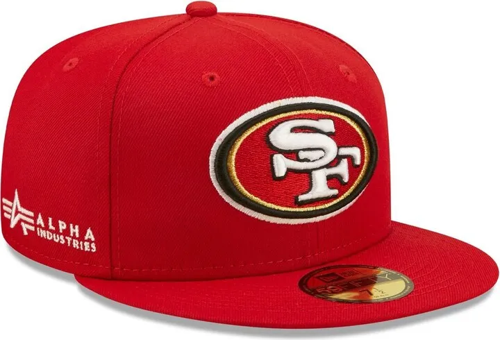 Men's New Era x Alpha Industries Scarlet San Francisco 49ers Alpha 59FIFTY Fitted Hat