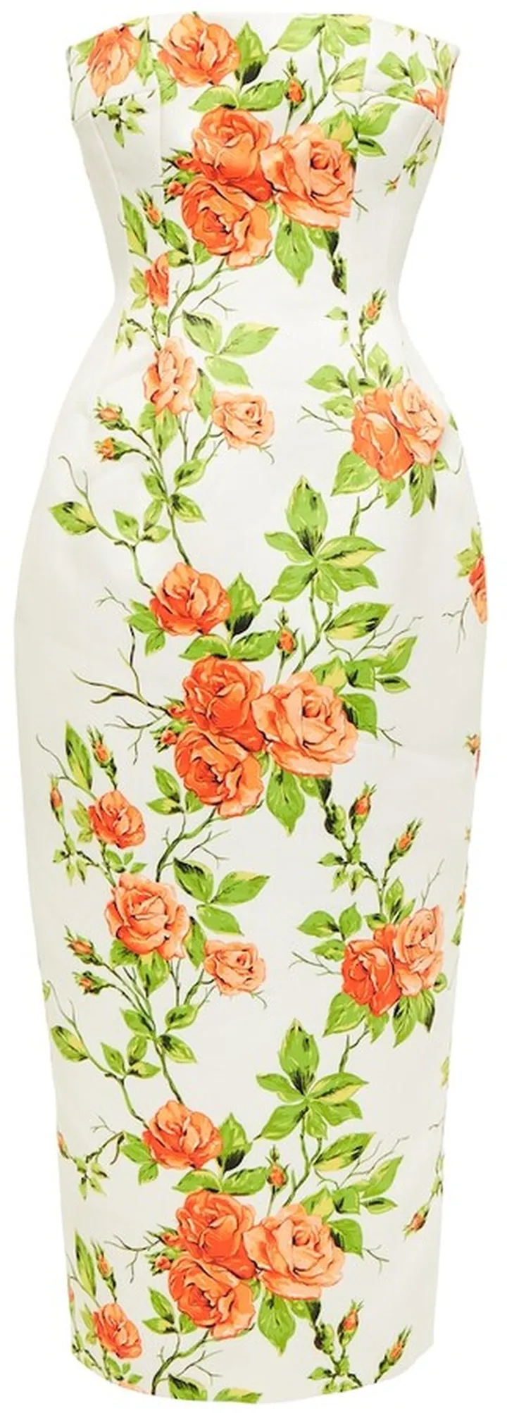 Leila floral taffeta faille midi dress