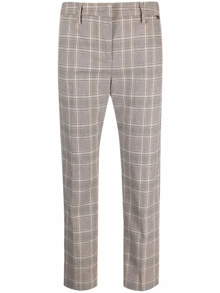 Checked Straight-Leg Trousers