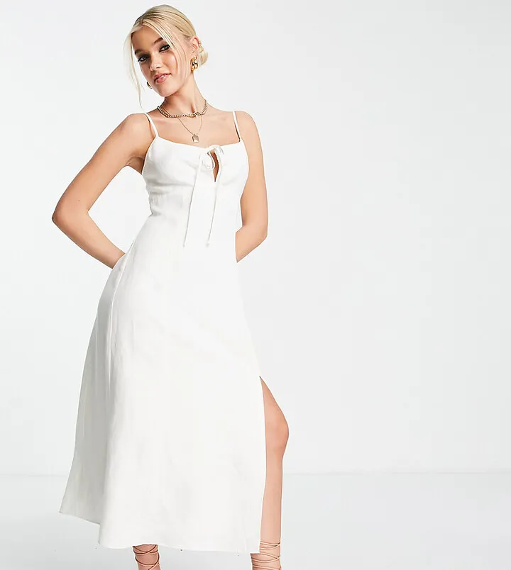 Ever New strappy midi dress in white