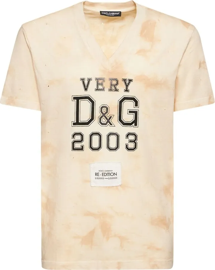 Destroyed cotton v neck t-shirt