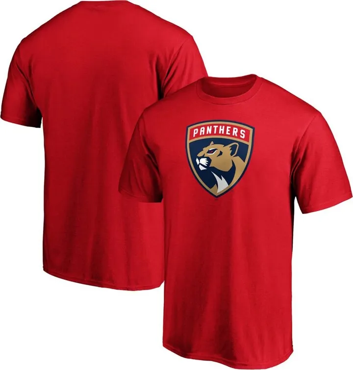 Men's Red Florida Panthers Team Primary Logo T-shirt