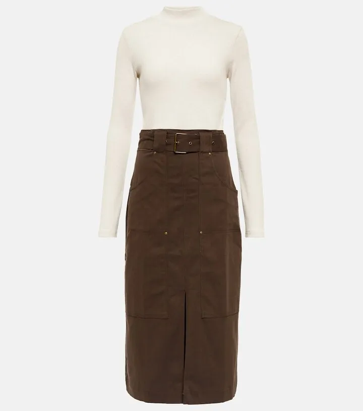 Morrisey cotton-blend midi dress