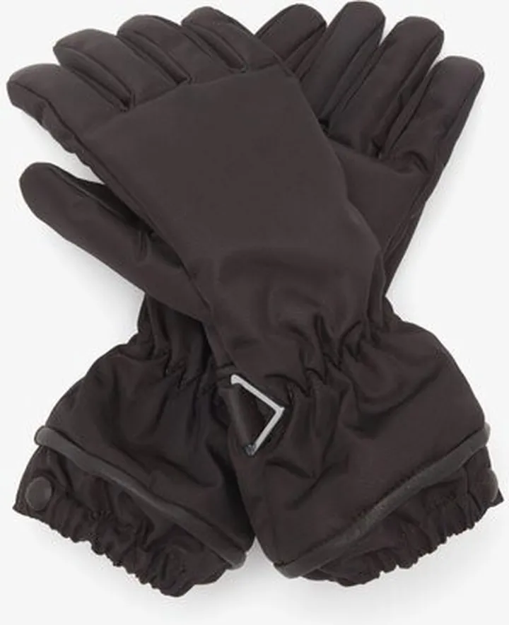 Padded Leather And Nylon Gloves