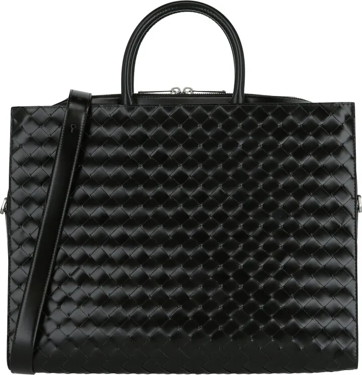 Bottega Veneta Black Leather Briefcase 609204-Vmbi0-1000