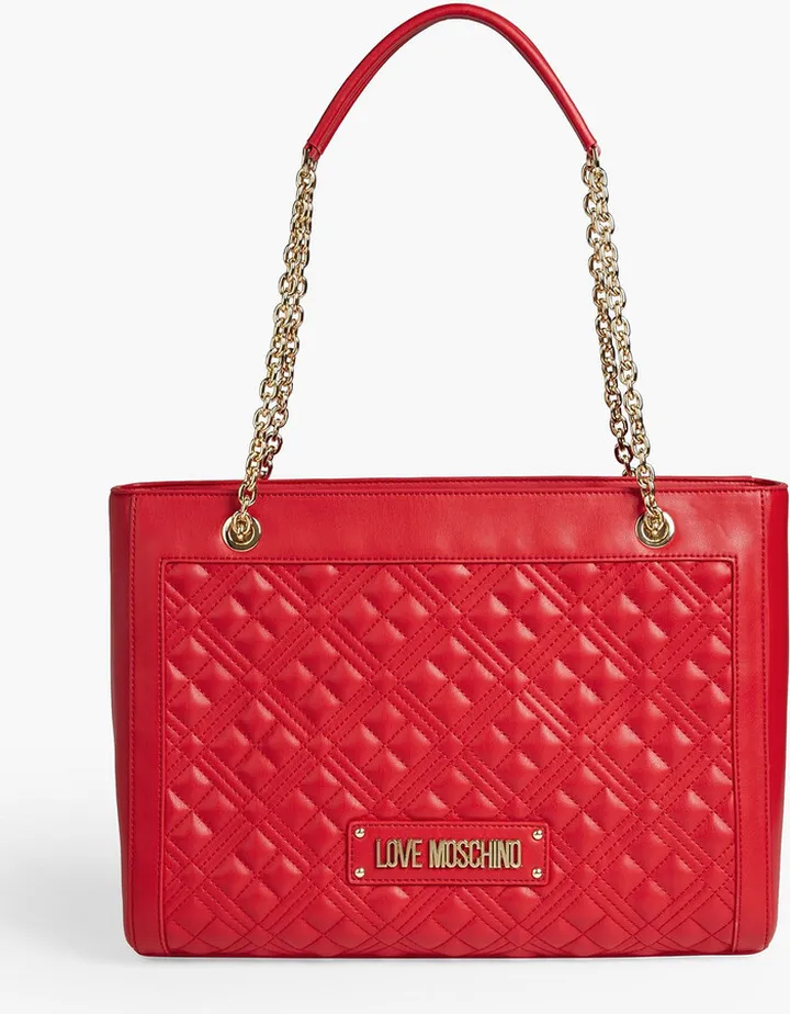 Quilted faux leather tote