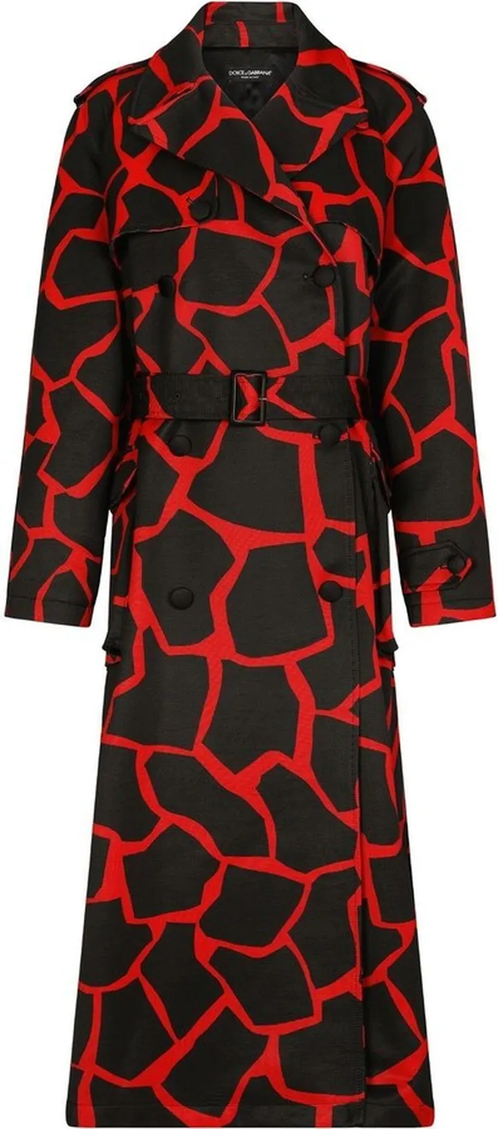 Animal-Print Trench Coat