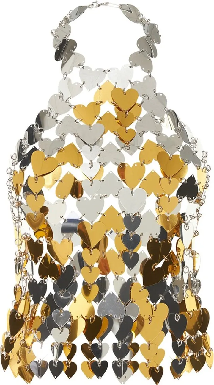Heart shaped sequin halter top