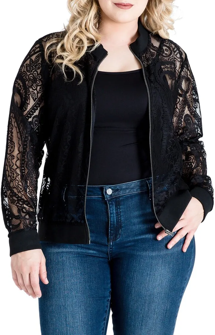 Aria Lace Bomber Jacket