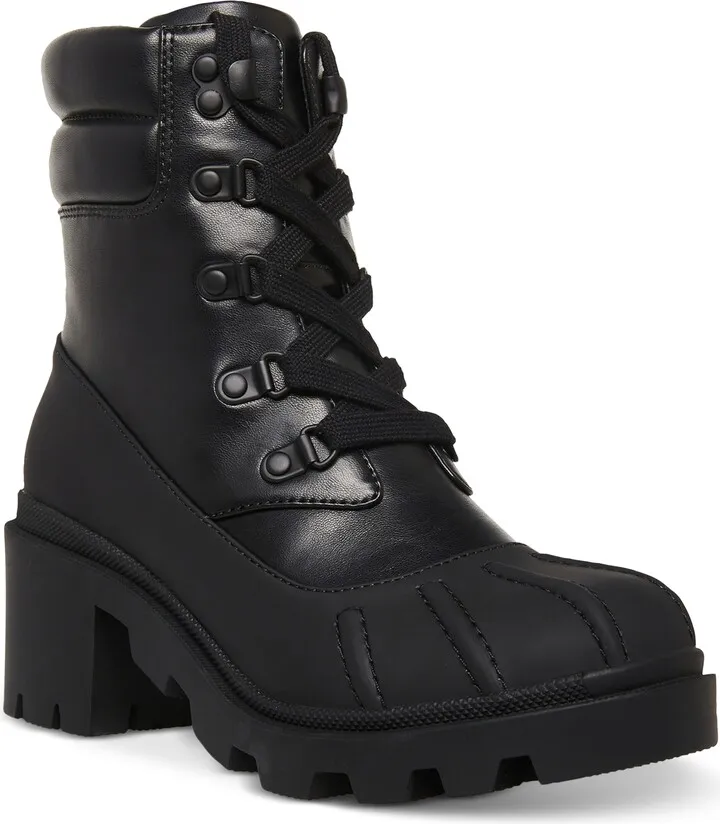 Madden Girl Women's Bubbles Lace-Up Lug-Sole Duck Booties