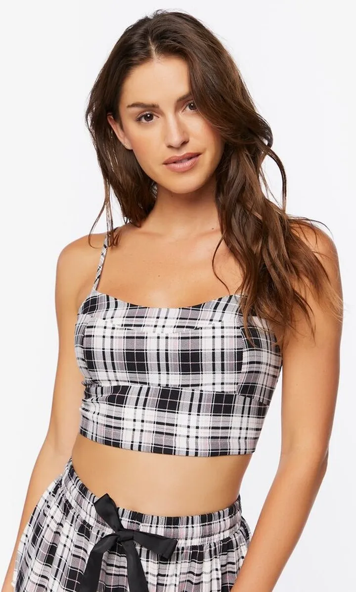 Plaid Pajama Cropped Cami