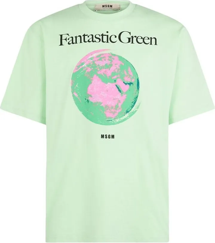 MSGM Graphic Printed Crewneck T-Shirt