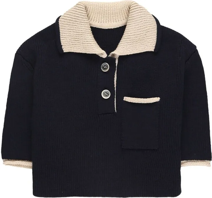Arco cropped knit polo top