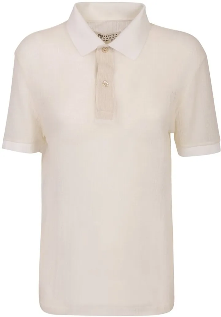 Maison Margiela Ribbed Straight Hem Polo Shirt