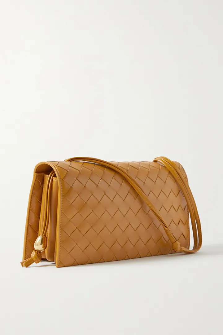 Bottega Veneta - Trio Intrecciato Leather Bag - Brown