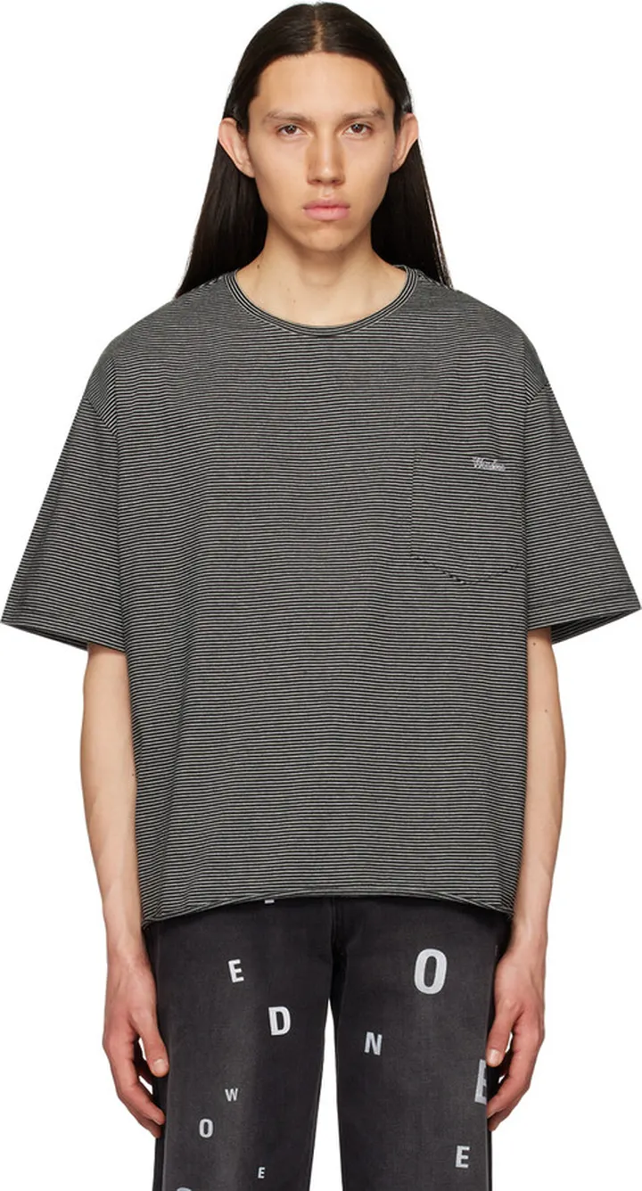 We11done Black Striped T-Shirt