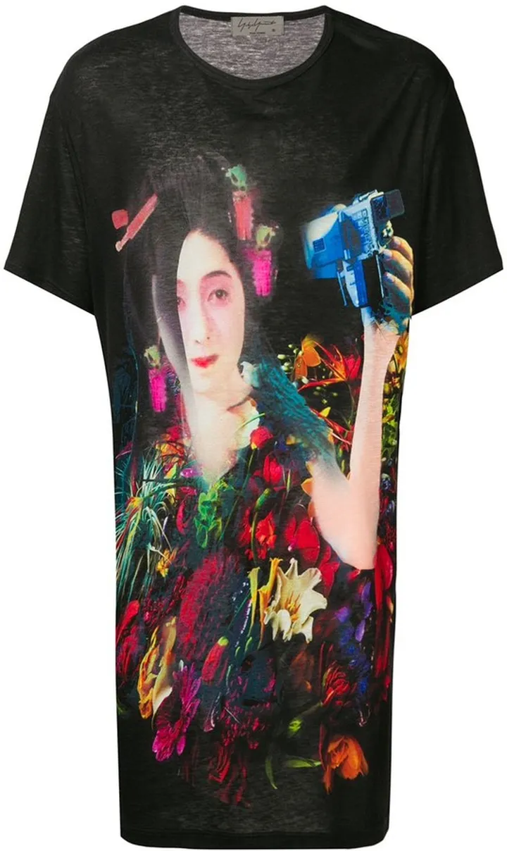 oversized print T-shirt