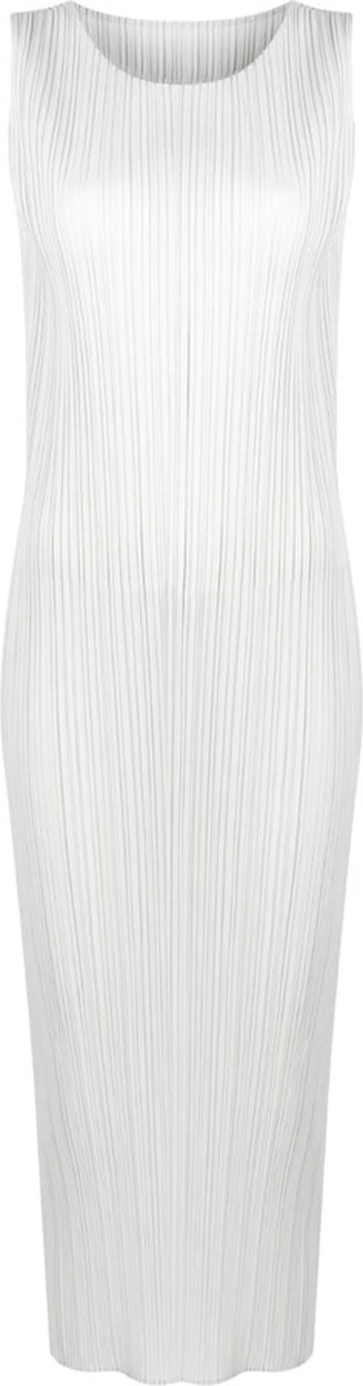 Pleated Sleeveless Midi Dress