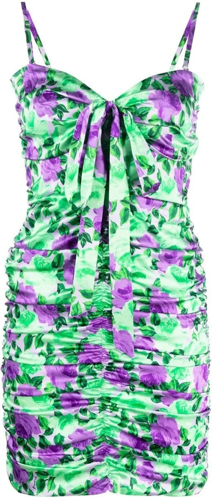 Ruched Floral Mini Dress