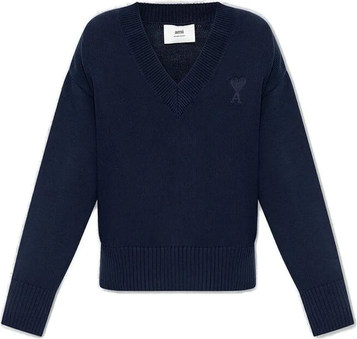 AMI V-Neck Knitted Jumper