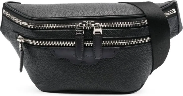 Logo-Patch Leather Belt Bag