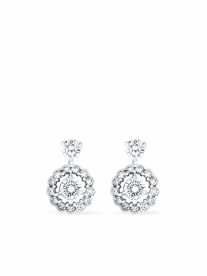 18kt white gold Elizabeth diamond drop earrings