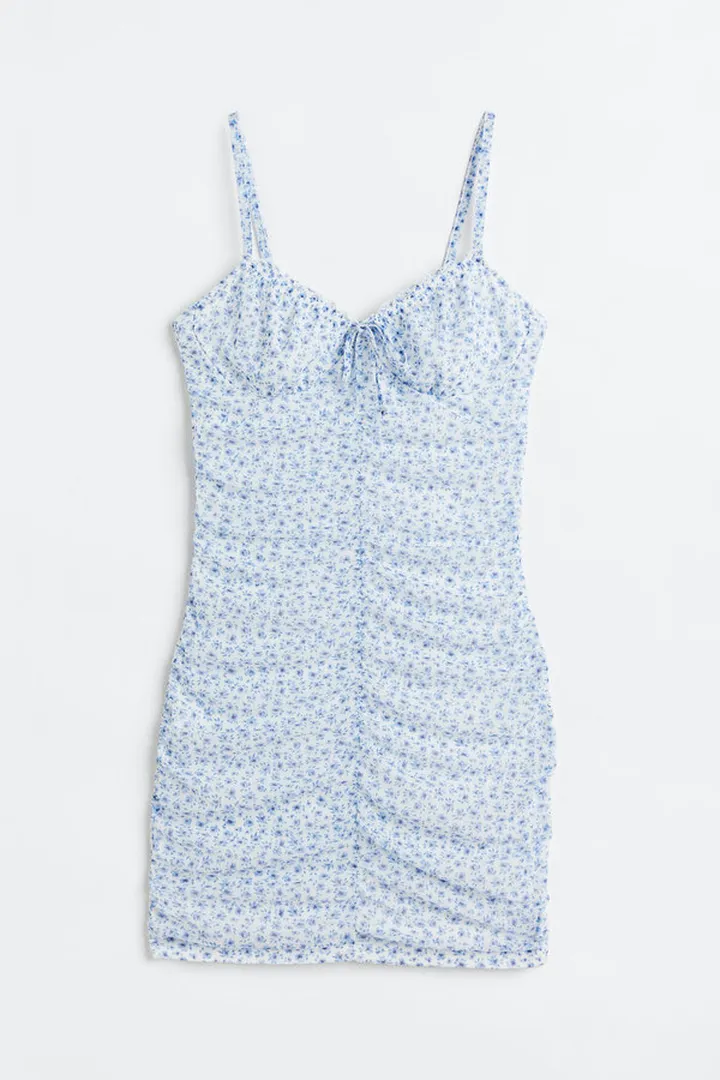 Gathered Mesh Dress