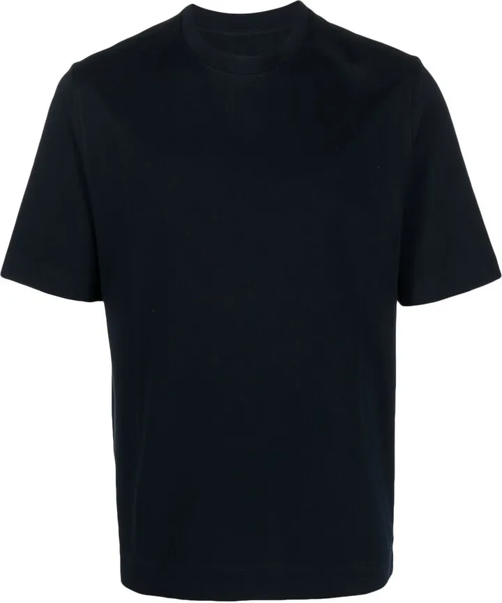 short-sleeved piqué-weave T-shirt