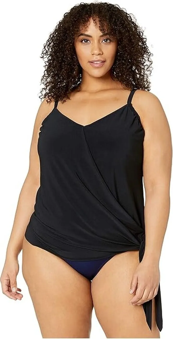 Magicsuit Plus Size Alex Tankini Top (Black) Women's Swimwear
