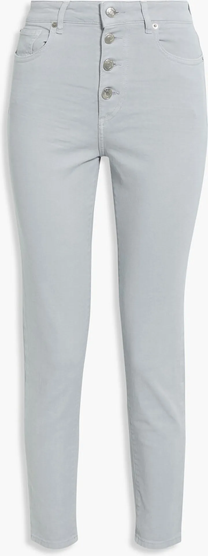 Sorbon distressed high-rise slim-leg jeans