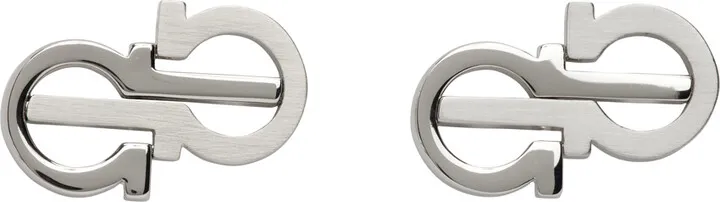 Ferragamo Silver Gancini Cuff Links