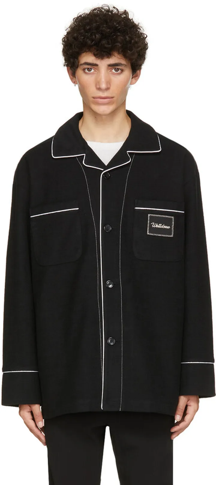 We11done Black Zurry Pyjama Top