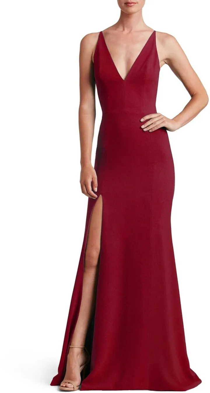 Iris Slit Crepe Gown