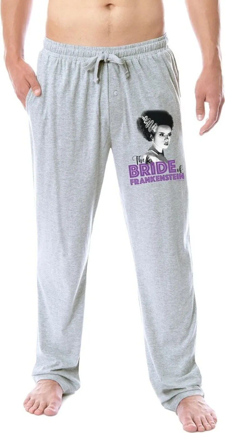 Universal Monsters Mens' The Bride of Frankenstein Sleep Pajama Pants (Medium) Grey