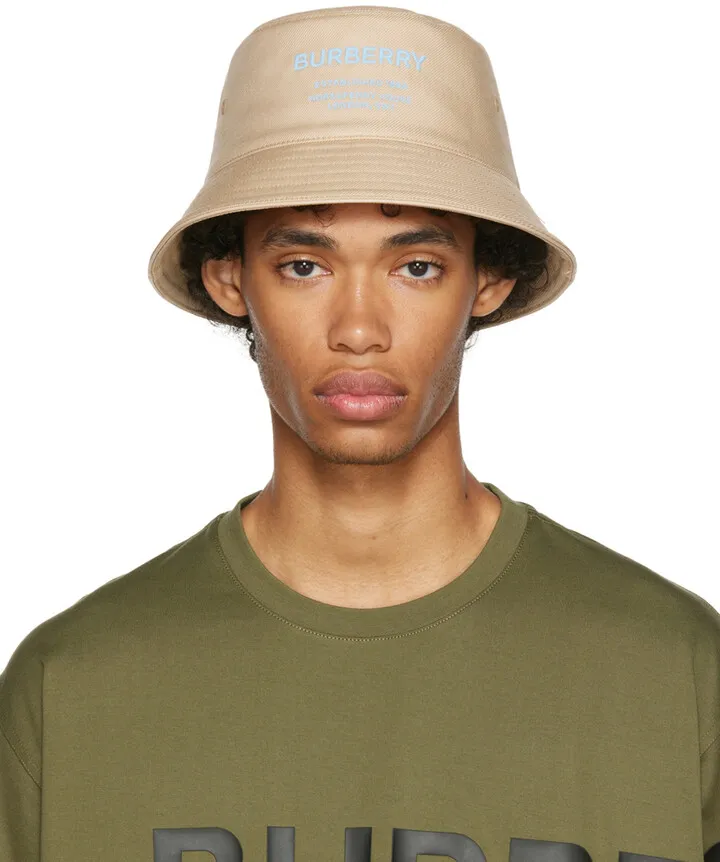 Burberry Beige Horseferry Motif Bucket Hat